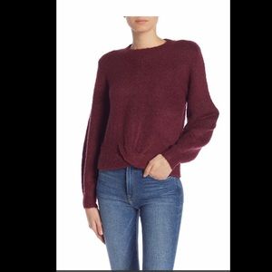 NWT Joie Stavan twist front sweater/blackberry L, soft boucle feel